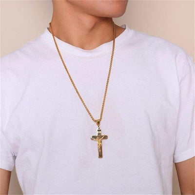 Catholic Jesus Christ Cross Crucifix Necklace