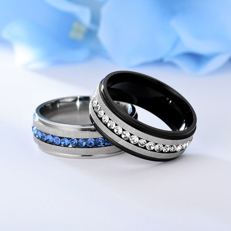 Men's Fashion Single Row Zircon Ring