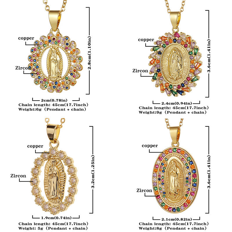 Virgin Mary Zircon Believer Necklace