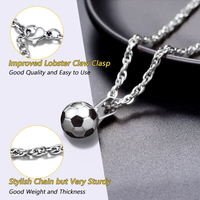 3D Soccer Football Charm Necklace