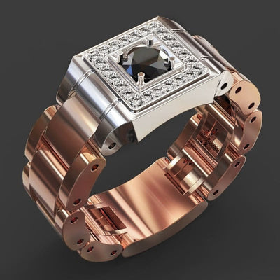 Fashion Luxury Sapphire Gold Watch Shape Ring