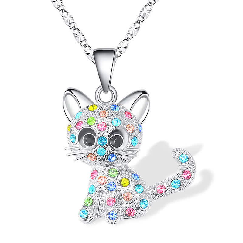 Cute Colorful Kitty Cat Necklace