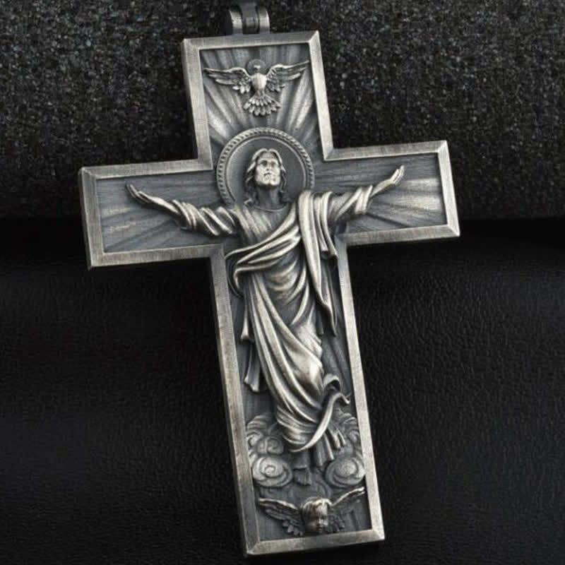 Men's Retro Pray Crucifix Necklace