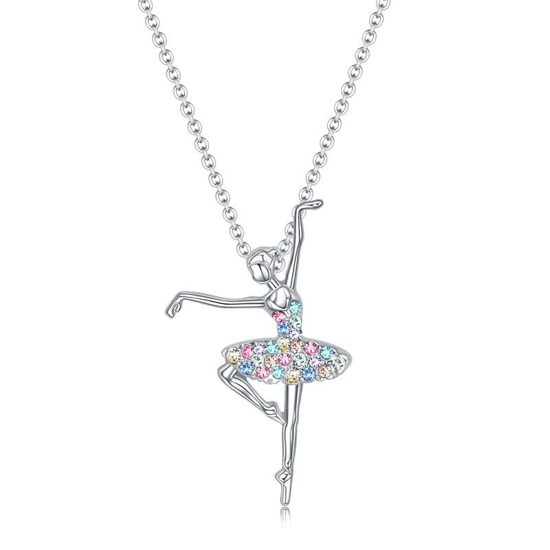 Rainbow Girls Dancer Ballerina Necklace