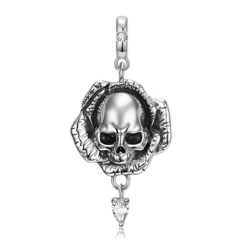 Gothic Skull Floral Petal Necklace