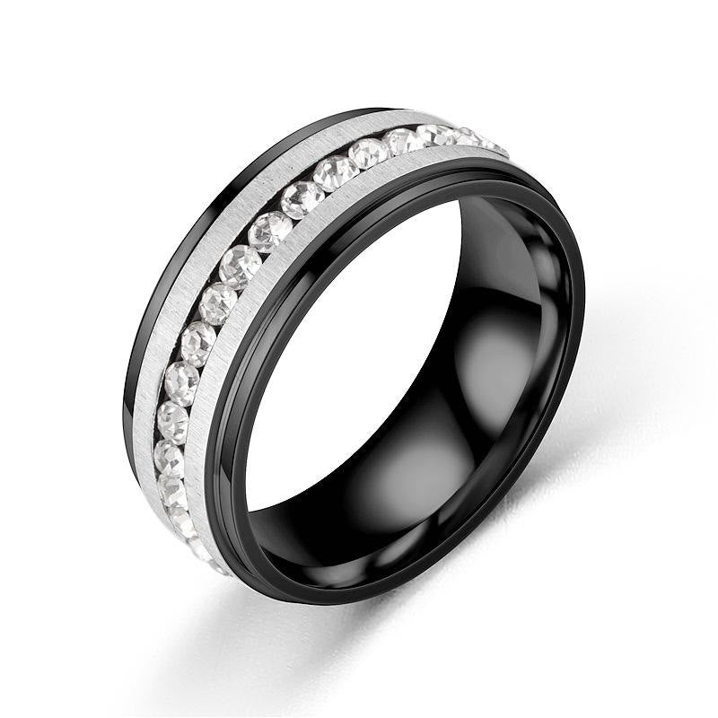 Men's Fashion Single Row Zircon Ring