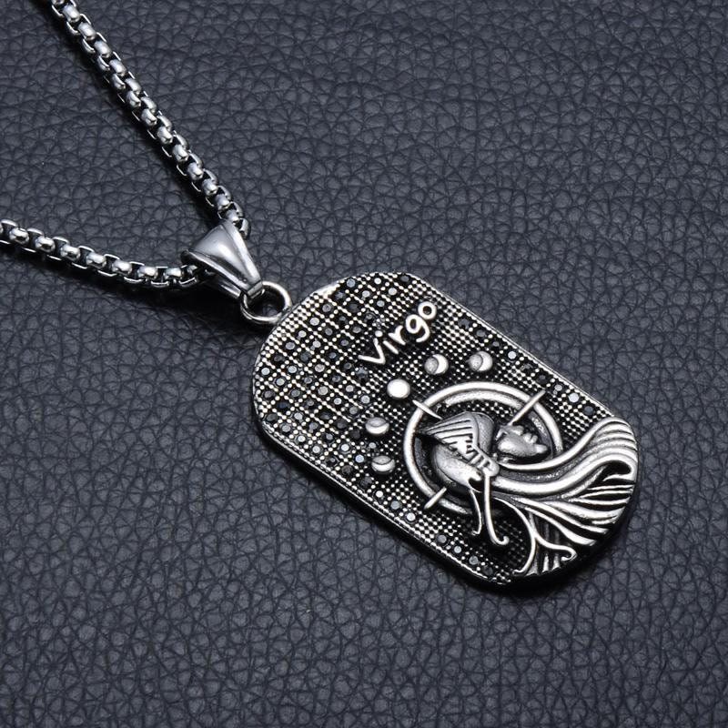 Mens Zodiac 3D Astrology Sign Design Necklace