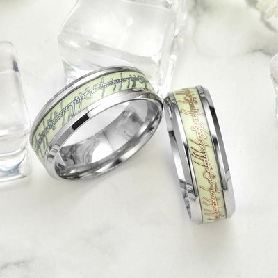 THE ONE RING-Silver Titanium Luminous Ring