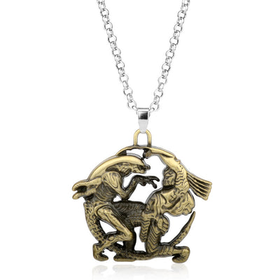 Alloy Aliens Predator Pendant Necklace