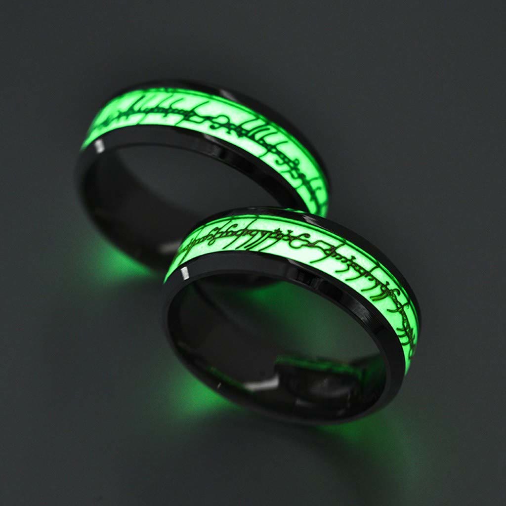 THE ONE RING-Silver Titanium Luminous Ring