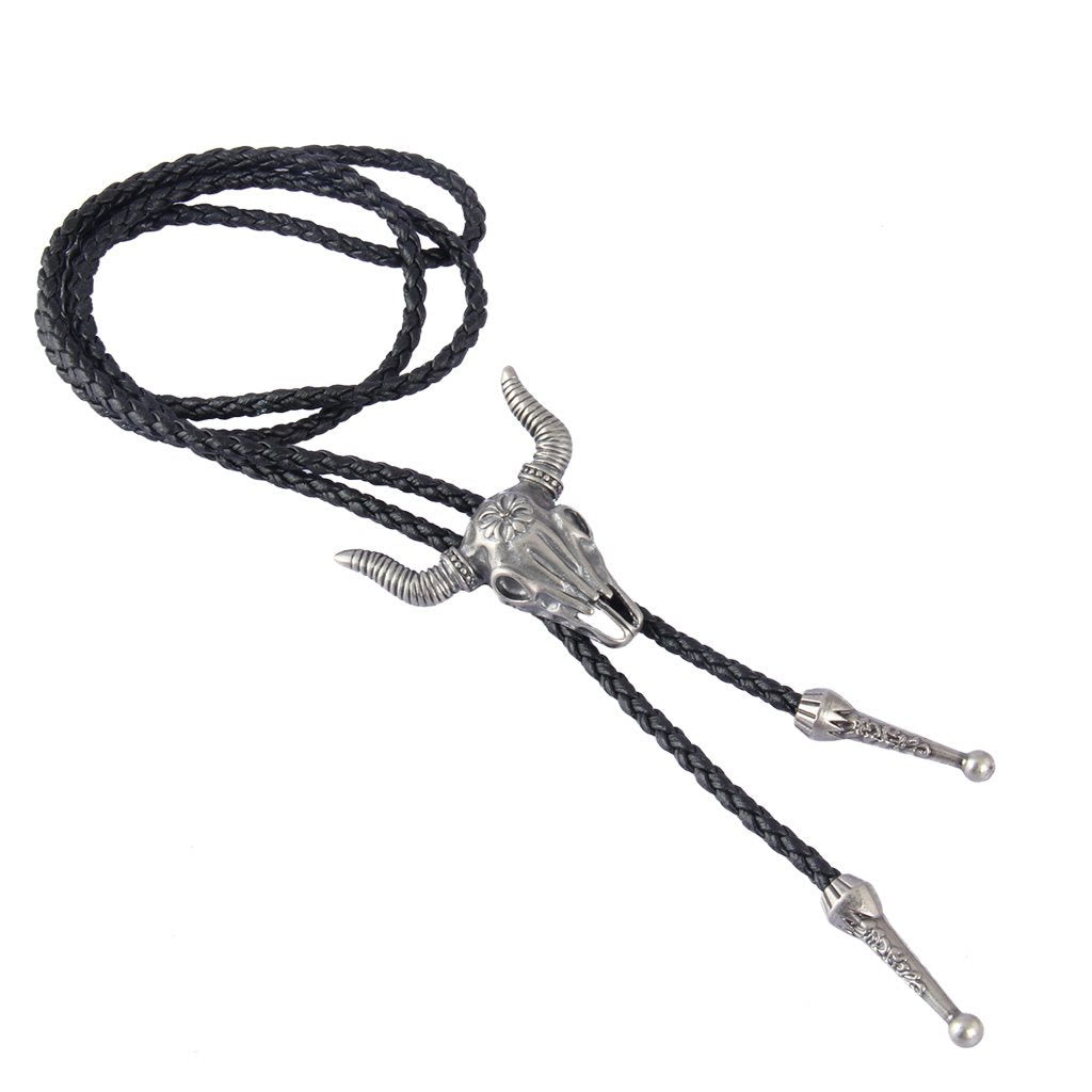 Cowboy Leather Necktie Western Necklace