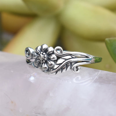 Flower Floral Daisy Silver Ring