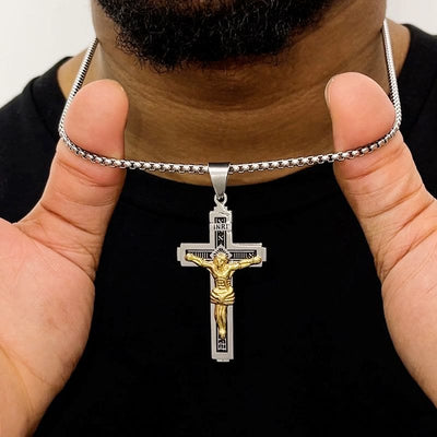 Catholic Jesus Christ Cross Crucifix Necklace