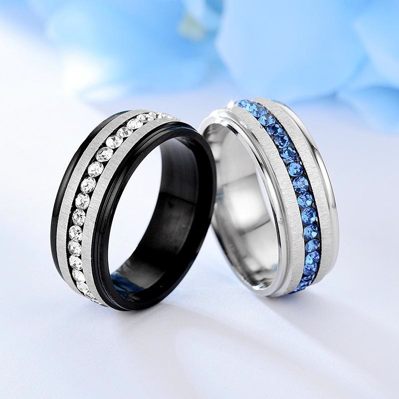 Men's Fashion Single Row Zircon Ring