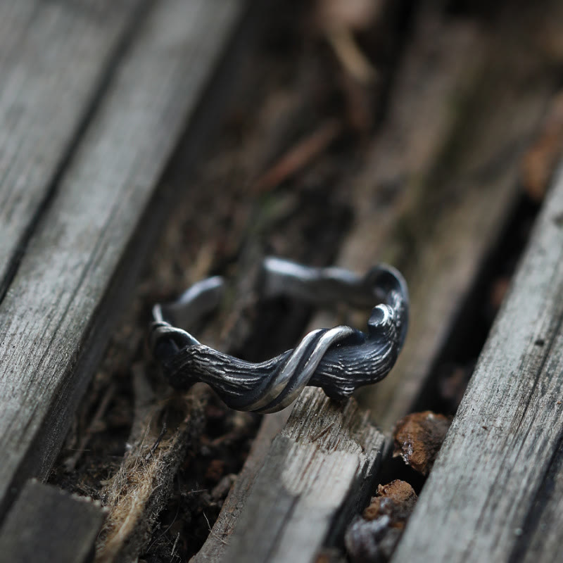 "Driftwood" Vintage Distressed 999 Sterling Silver Ring