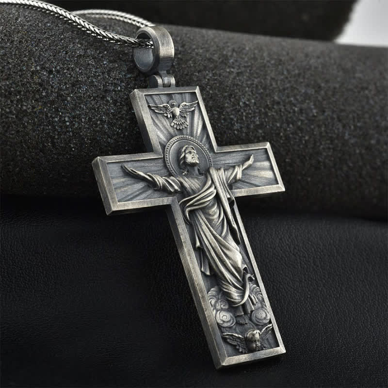 Men's Retro Pray Crucifix Necklace