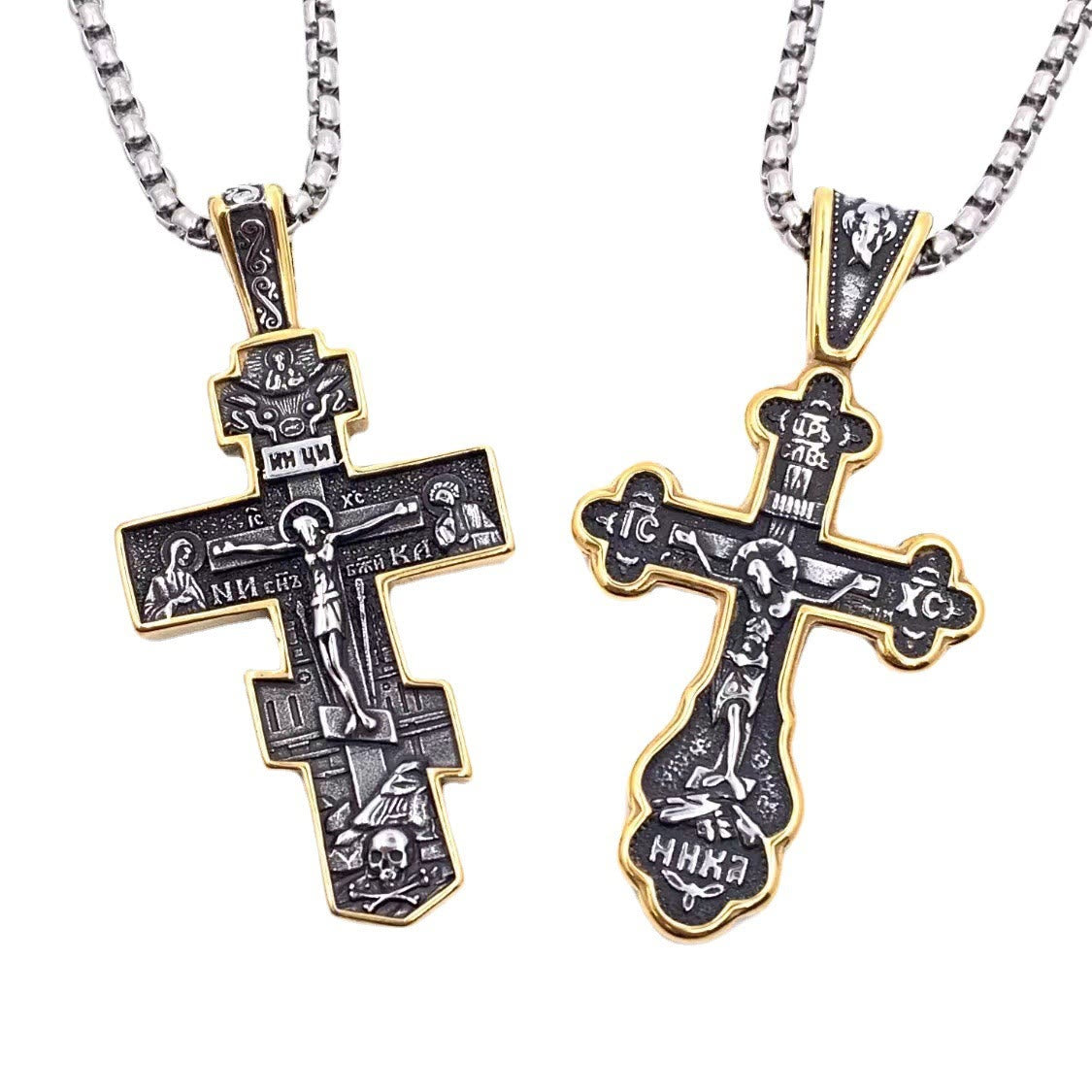 Jesus Cross Men's Stainless Steel Necklace