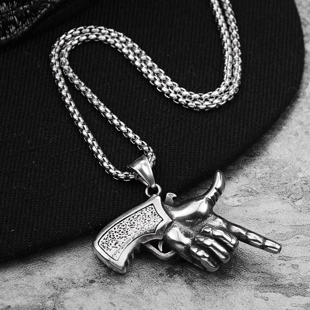 Men's Stainless Steel Pistol Necklace