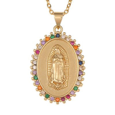 Virgin Mary Zircon Believer Necklace