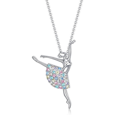 Rainbow Girls Dancer Ballerina Necklace