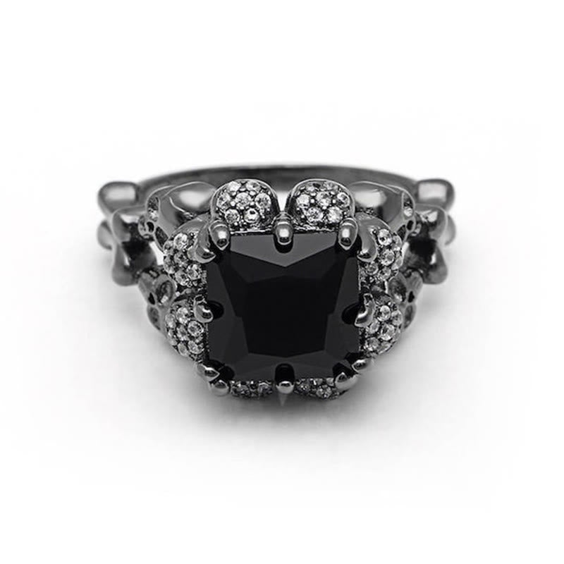 Gothic Shiny Dark Skull Ring