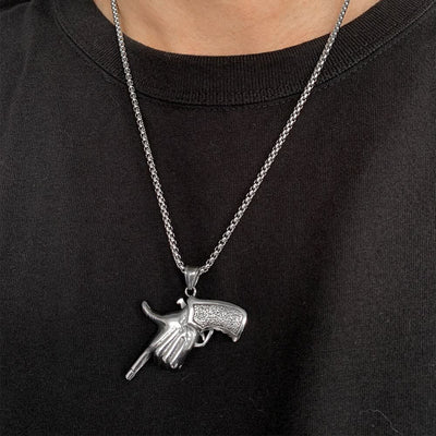 Men's Stainless Steel Pistol Necklace