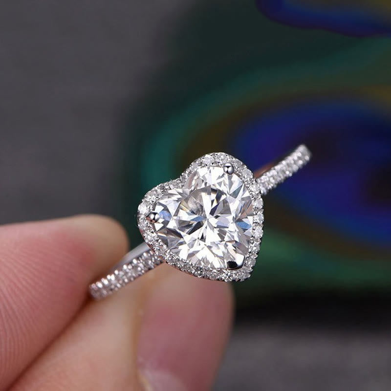 Heart Zirconia Sparkling Elegant Ring