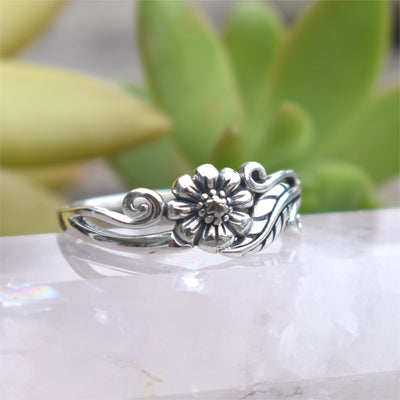 Flower Floral Daisy Silver Ring