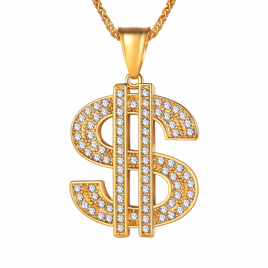 Men's Punk Hip Hop Dollar Sign Pendant Necklaces