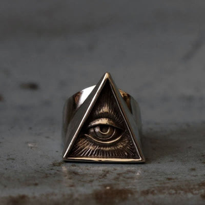 Men's Punk Eye Illuminati Triangle Ring