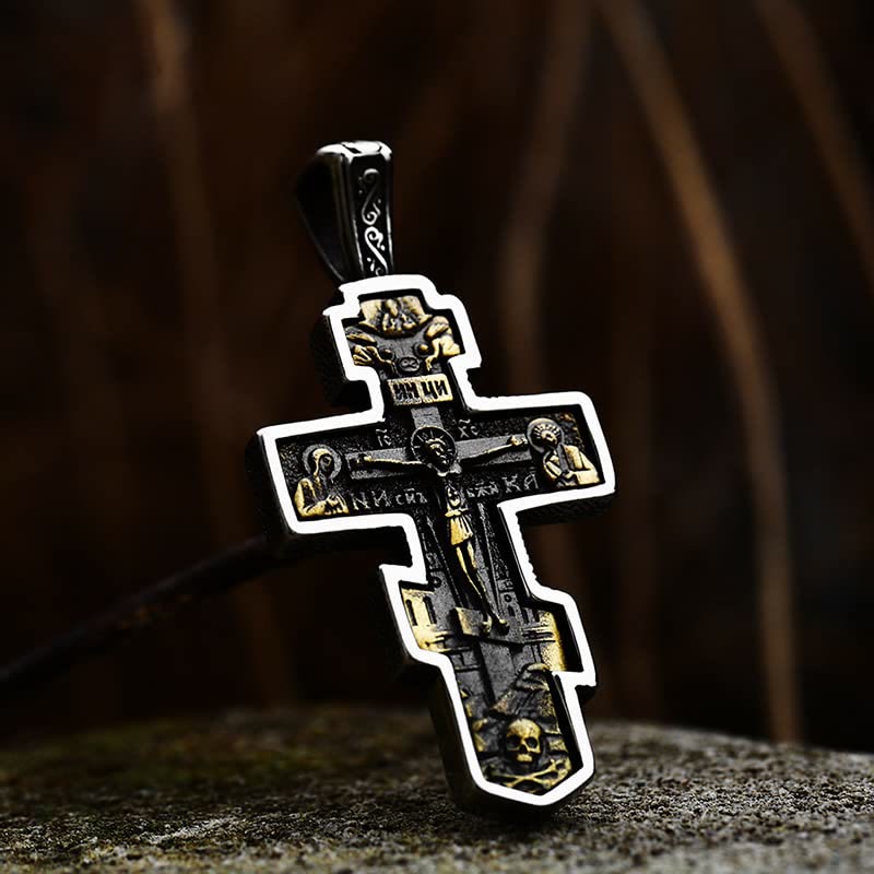 Jesus Cross Men's Stainless Steel Necklace