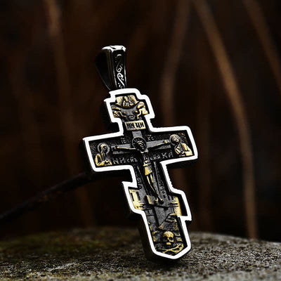 Jesus Cross Men's Stainless Steel Necklace