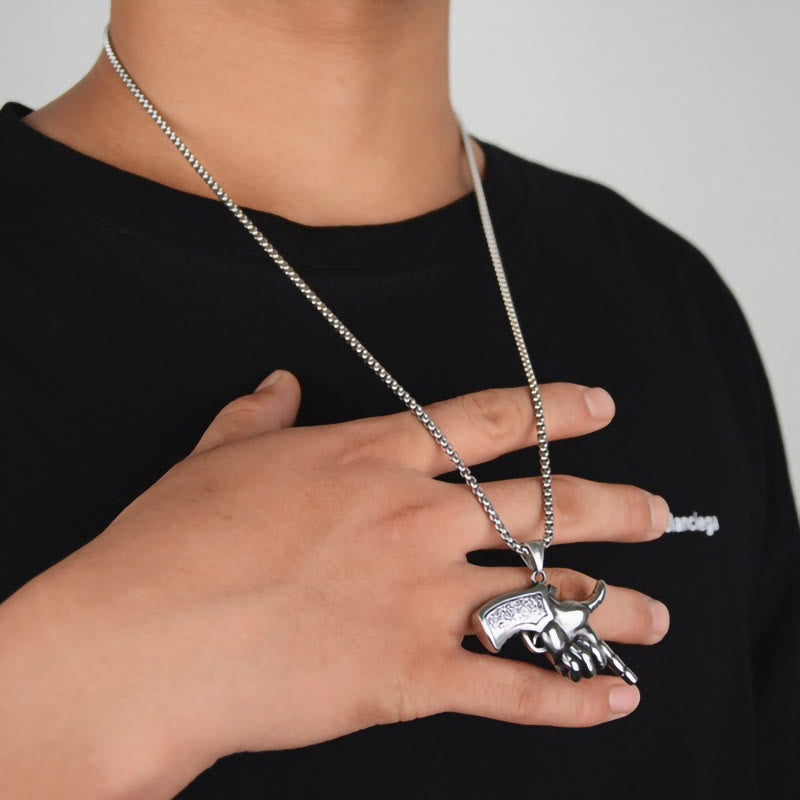 Men's Stainless Steel Pistol Necklace