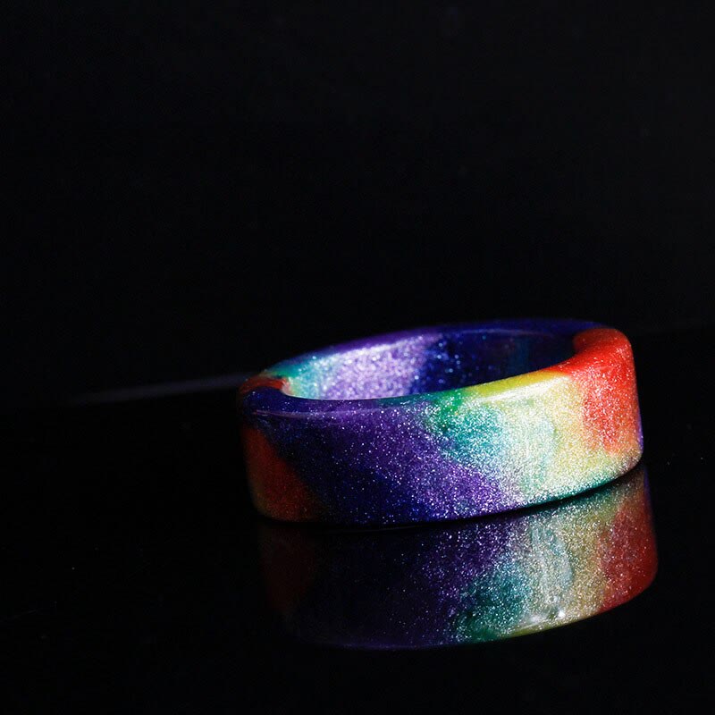 Galaxy Rainbow Shiny Resin Ring