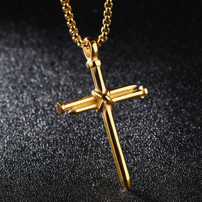 Stainless Nail Cross Necklace