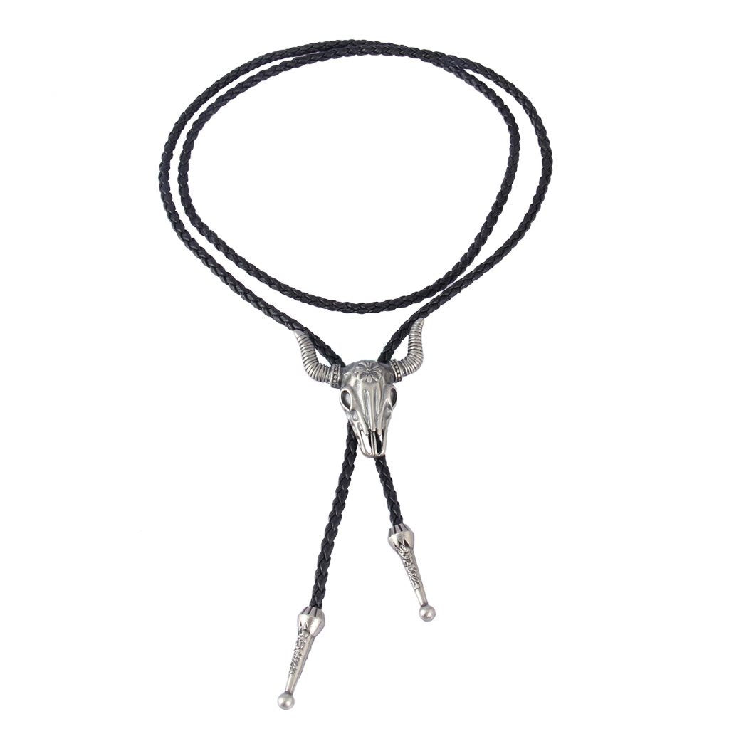 Cowboy Leather Necktie Western Necklace