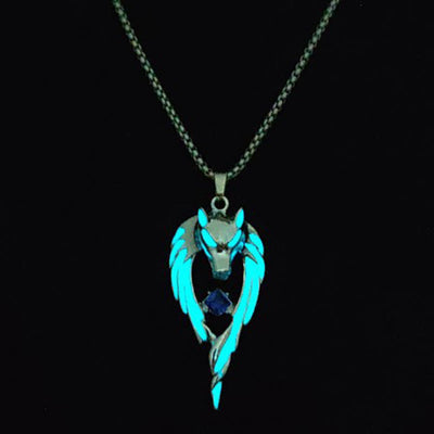 "Lone Brave" - Luminous Northern Wolf Sapphire Necklace