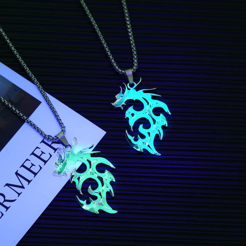 "Flame Dragon" Luminous Pendant Necklace