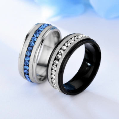 Men's Fashion Single Row Zircon Ring