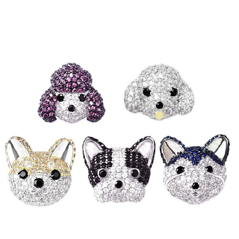 Zircon Studded Cartoon Animal Puppy Earrings