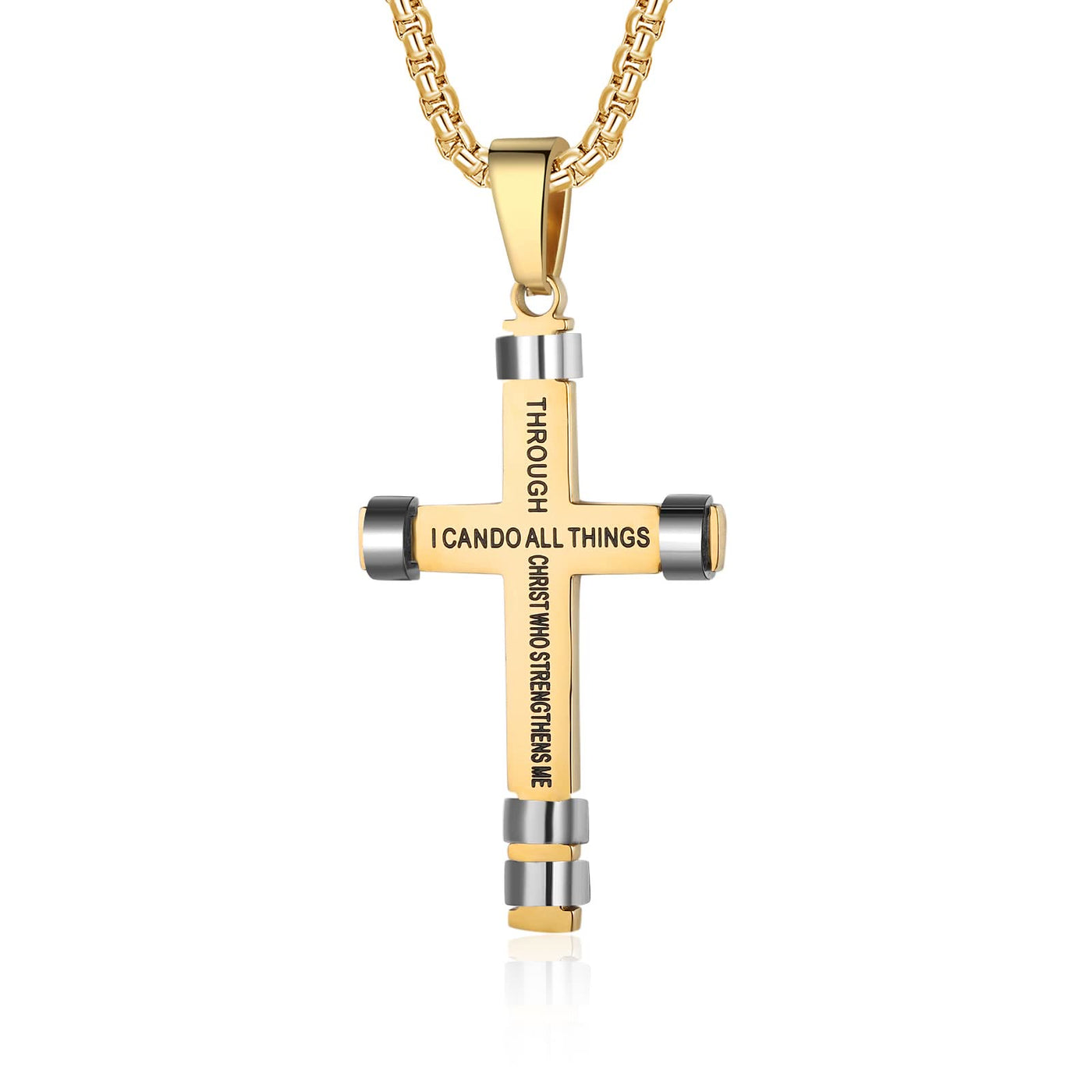 "I CAN DO ALL THINGS" Men's Strength Cross Necklace