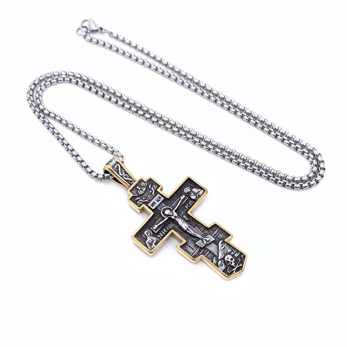 Jesus Cross Men's Stainless Steel Necklace