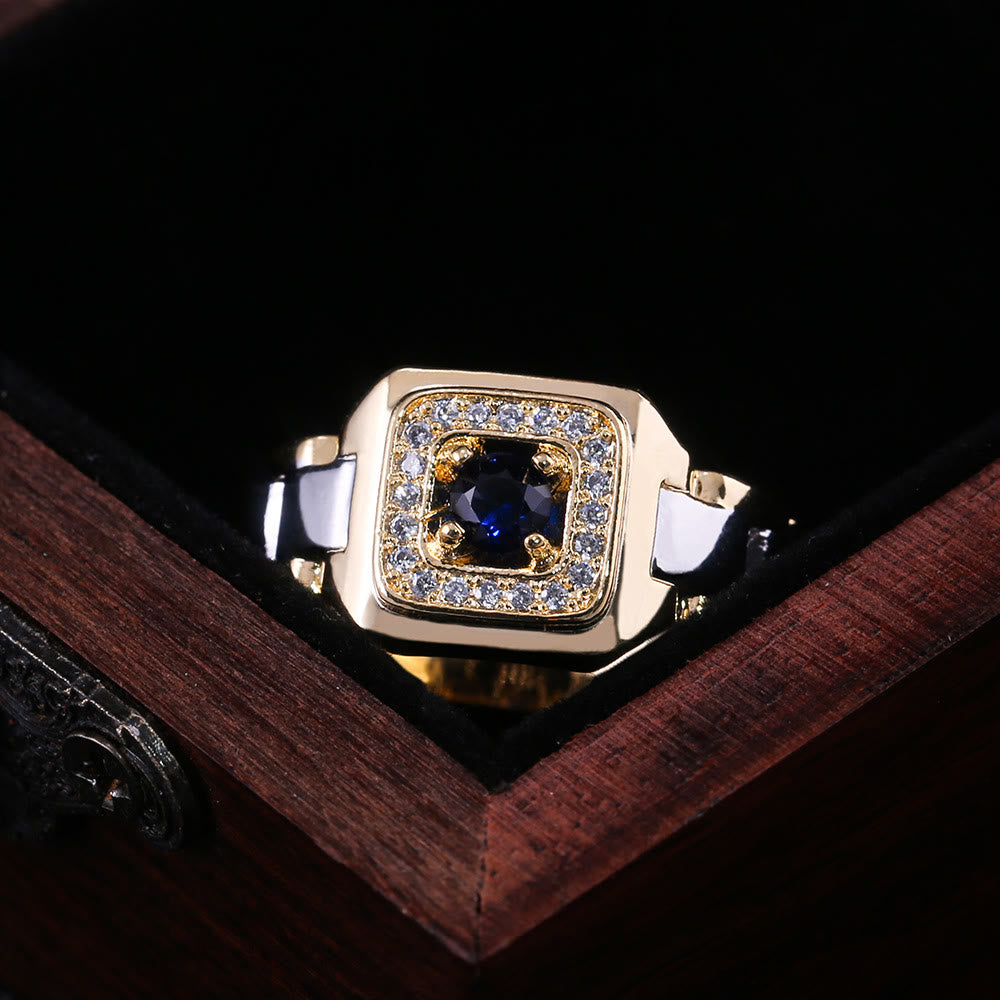 Fashion Luxury Sapphire Gold Watch Shape Ring