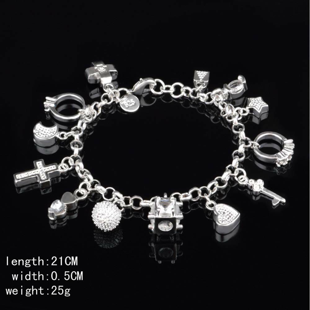 S925 Silver Thirteen Hanging Pieces Women Bracelet