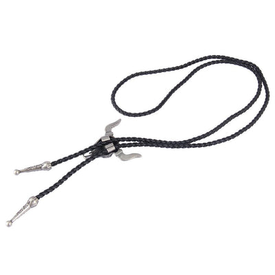 Cowboy Leather Necktie Western Necklace