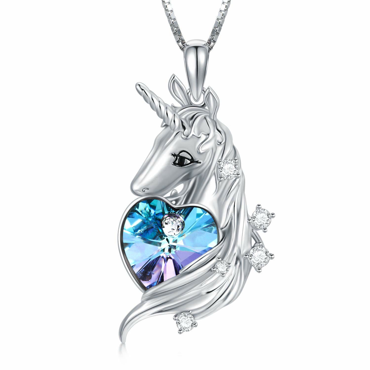 Cute Unicorn Heart Zircon Necklace