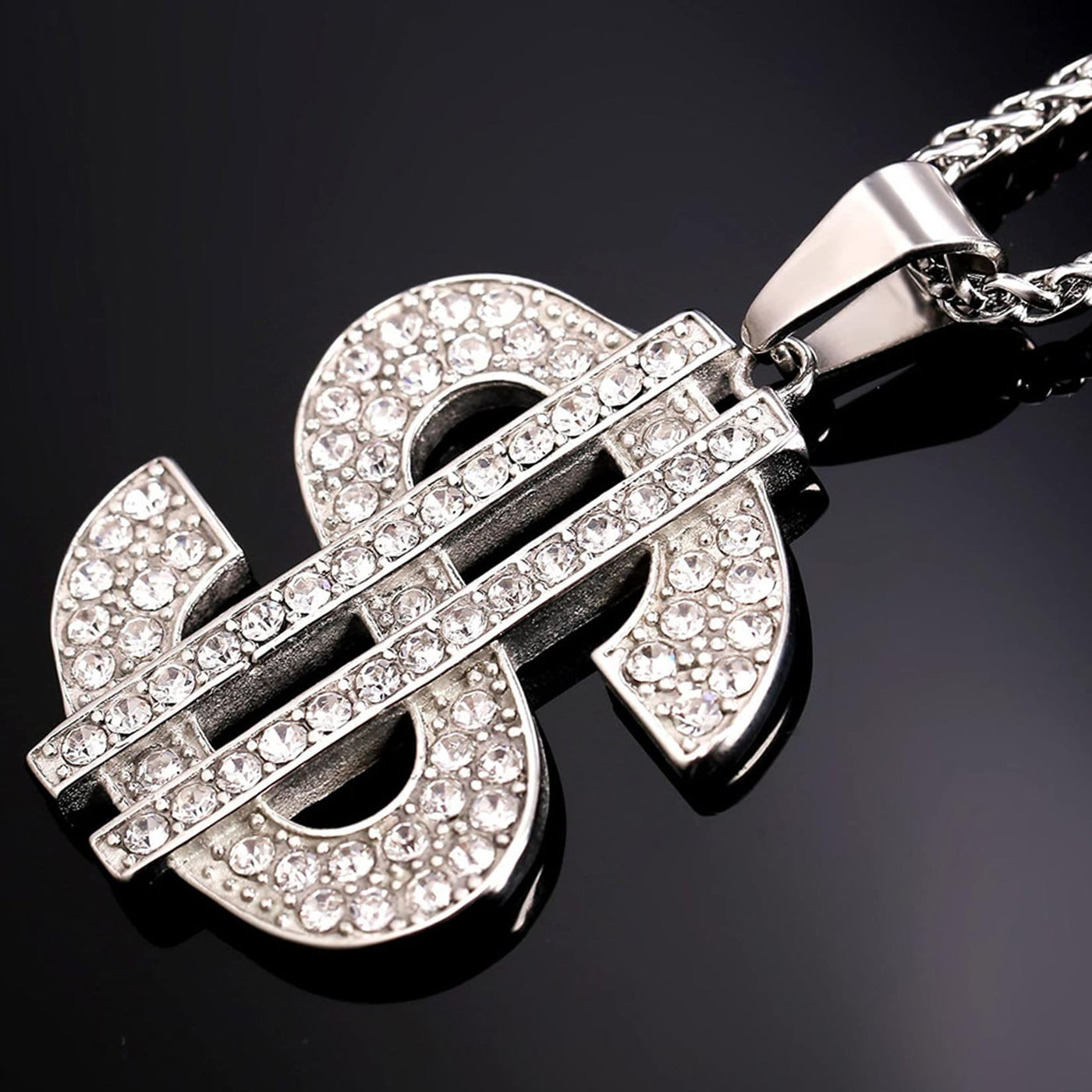 Men's Punk Hip Hop Dollar Sign Pendant Necklaces