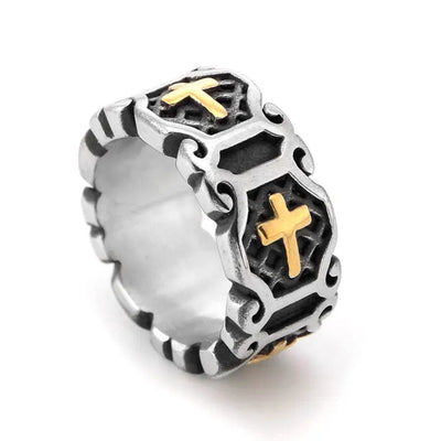 Christian Jesus Stainless Steel Cross Ring