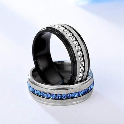 Men's Fashion Single Row Zircon Ring