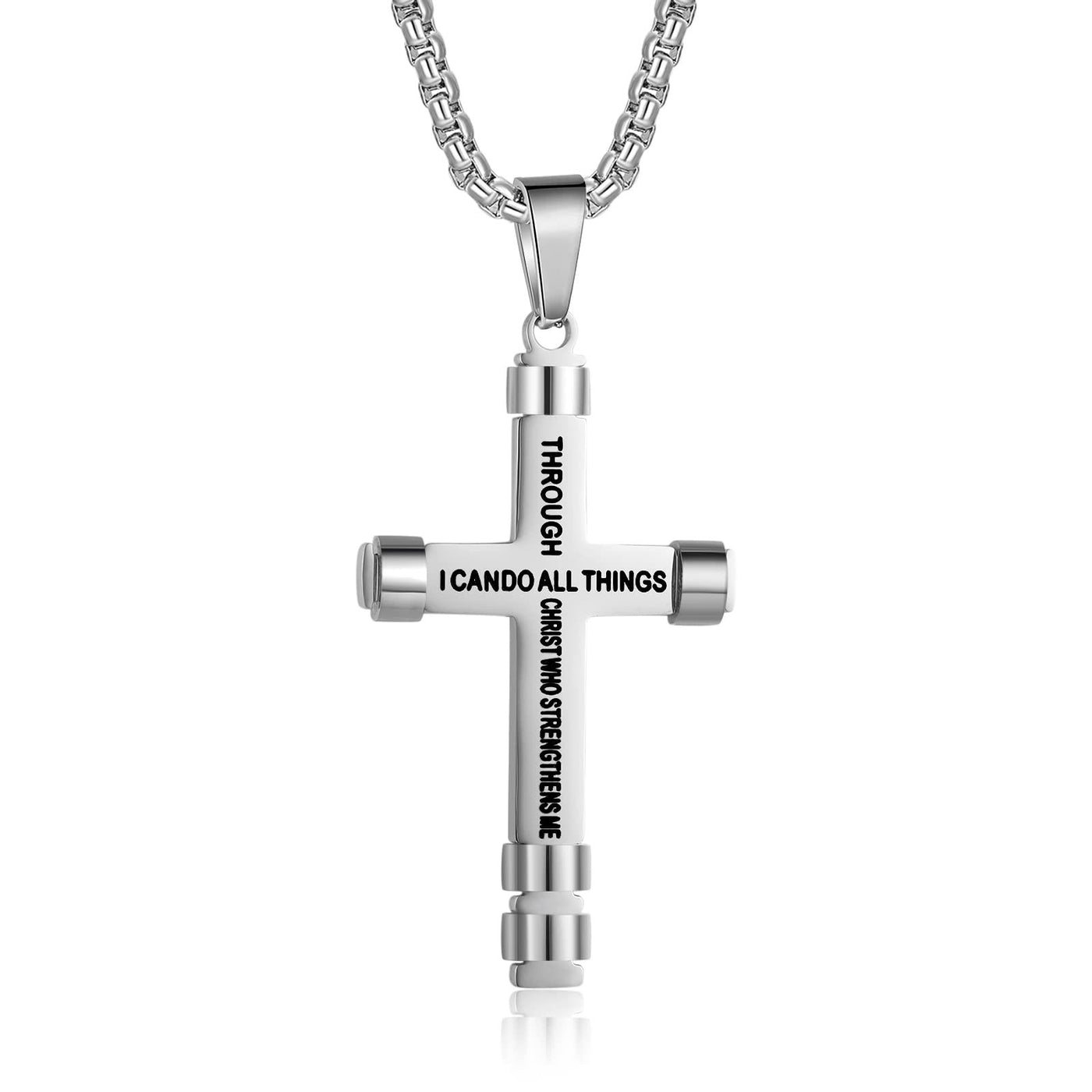 "I CAN DO ALL THINGS" Men's Strength Cross Necklace